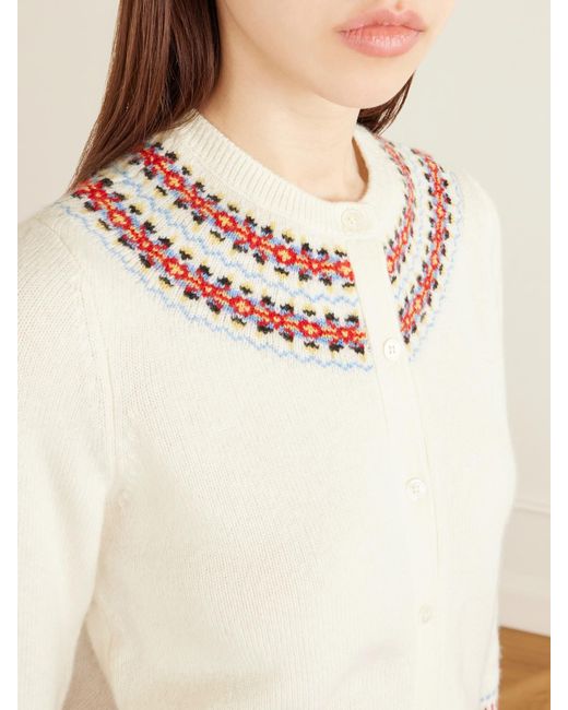 Doen Natural Olympe Embroidered Wool And Cashmere-Blend Cardigan