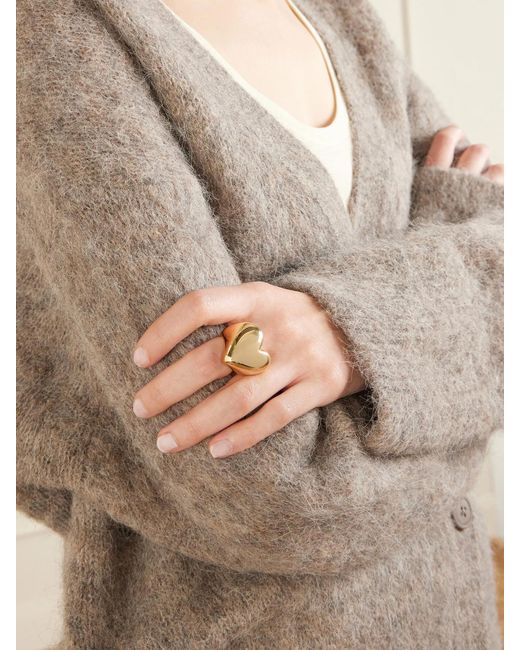 Jennifer Fisher White Puffy Heart-Plated Ring