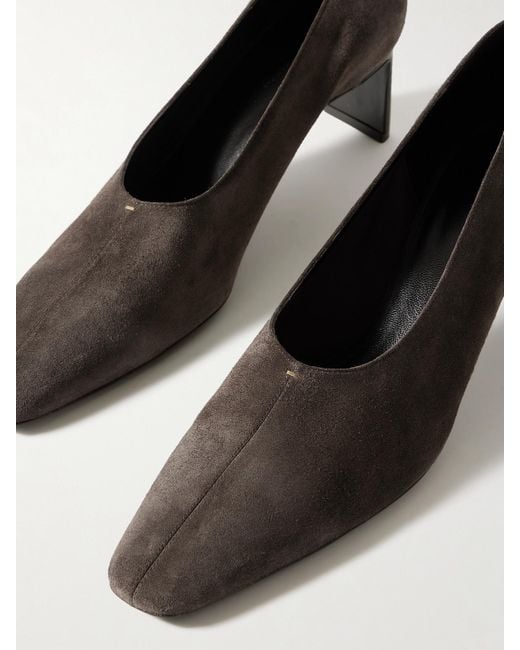 Khaite Brown Cecilia Suede Pumps