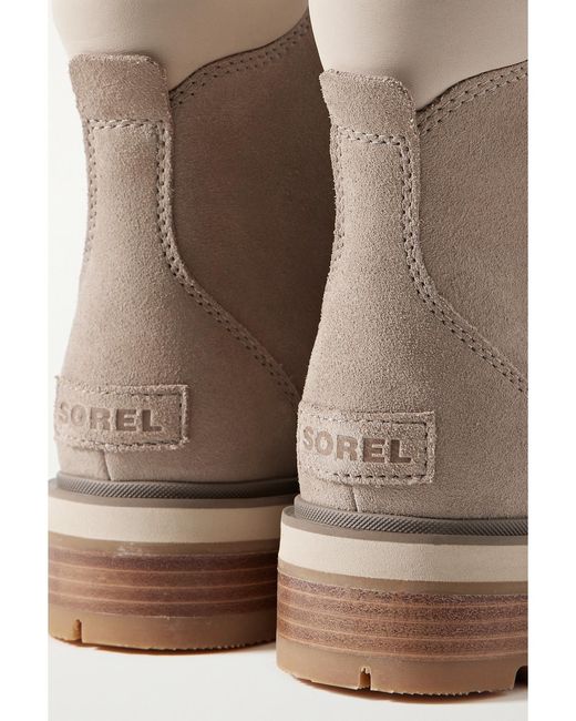 Sorel Brown Lennox Lace Leather-Trimmed Suede Ankle Boots