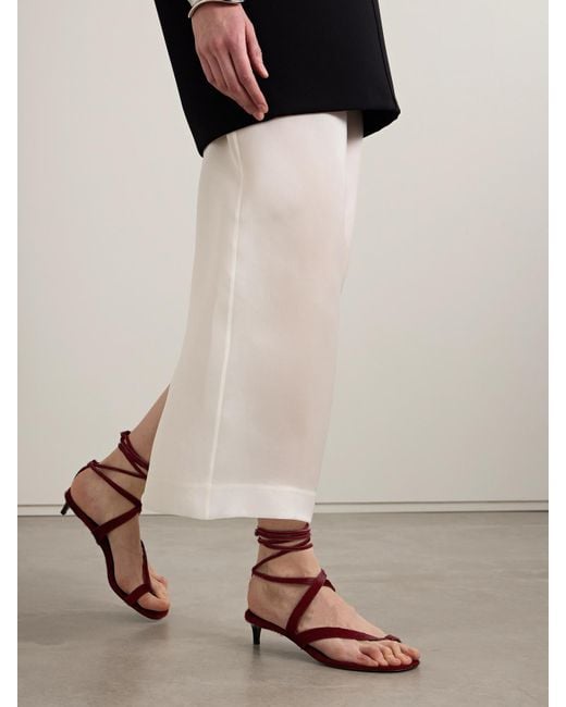 Khaite Red Aimee Calf Hair Sandals