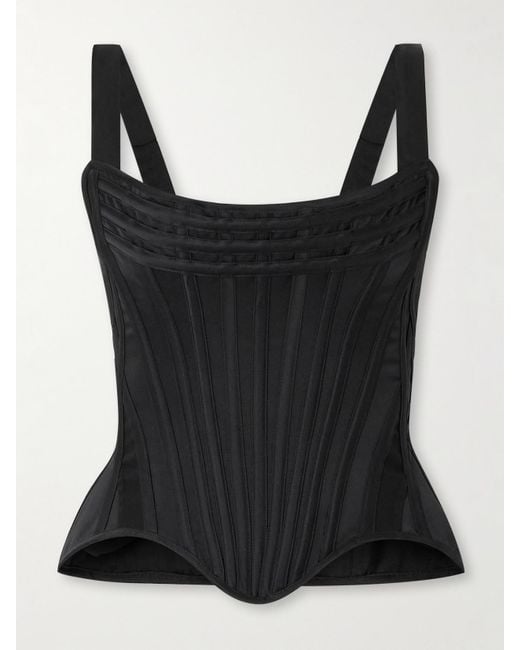 Wiederhoeft Black Recycled-Satin Bustier Top