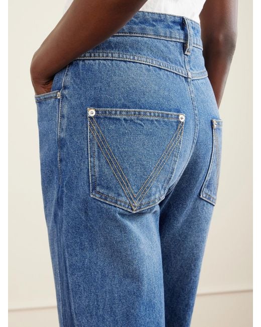 Bottega Veneta Blue High-Rise Slim-Leg Jeans