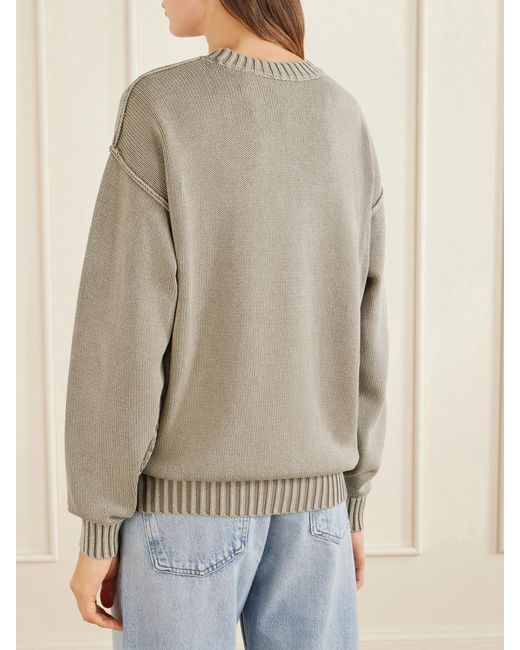 Aimé Leon Dore Natural Inside-Out Crewneck Cotton Sweater