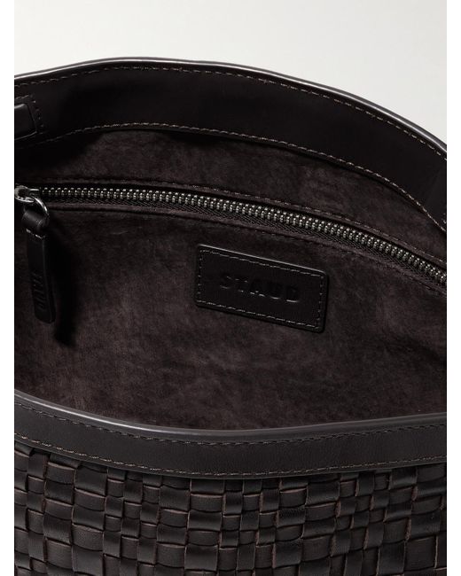 Staud Black Maude Woven Leather Clutch