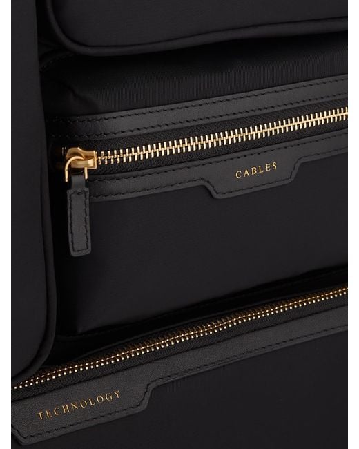 Anya Hindmarch Black Shorthaul Trolley Leather-Trimmed Econyl Suitcase