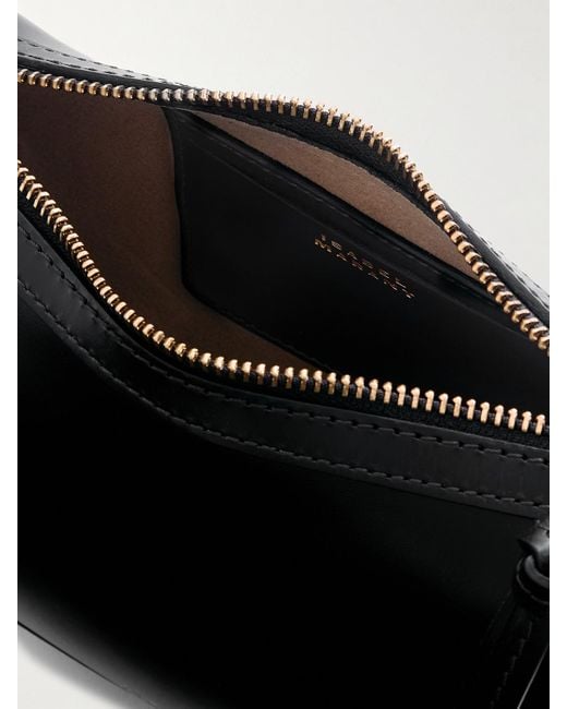 Isabel Marant Black Oskan Moon Studded Leather Shoulder Bag