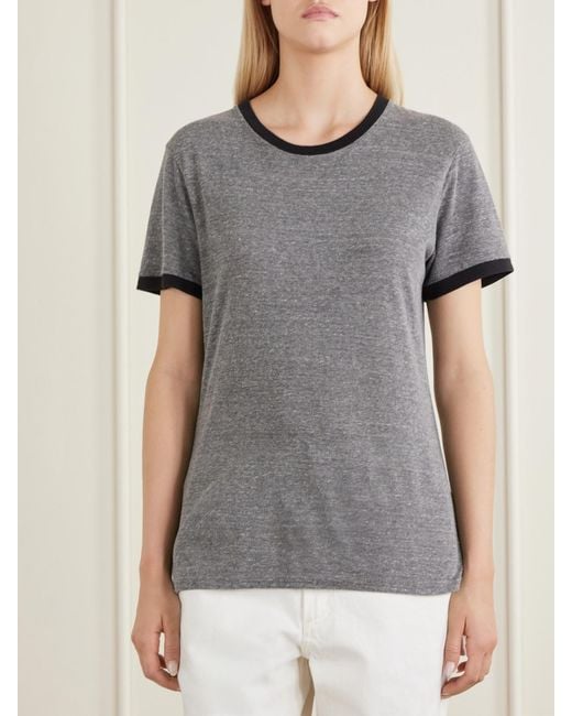 Nili Lotan Gray Lana Classic Ringer T-Shirt