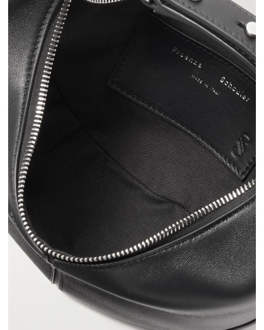 Proenza Schouler Black Slide Mini Paneled Leather Shoulder Bag