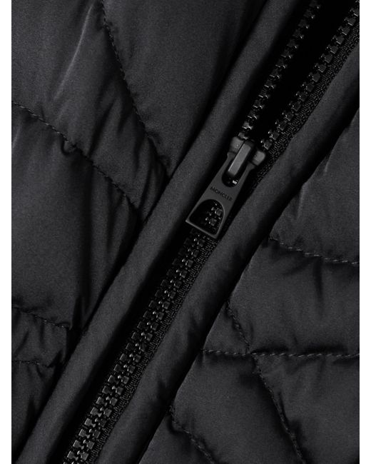 Moncler Black Pyrope Appliquéd Quilted Shell Down Jacket