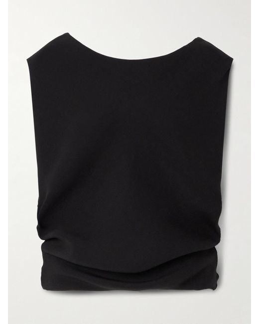 Loro Piana Black Crystin Oberteil Aus Crêpe De Chine Aus Seide Mit Raffungen