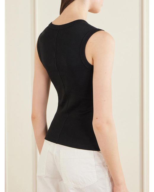 Flore Flore Black Dewi Organic Cotton-Jersey Tank