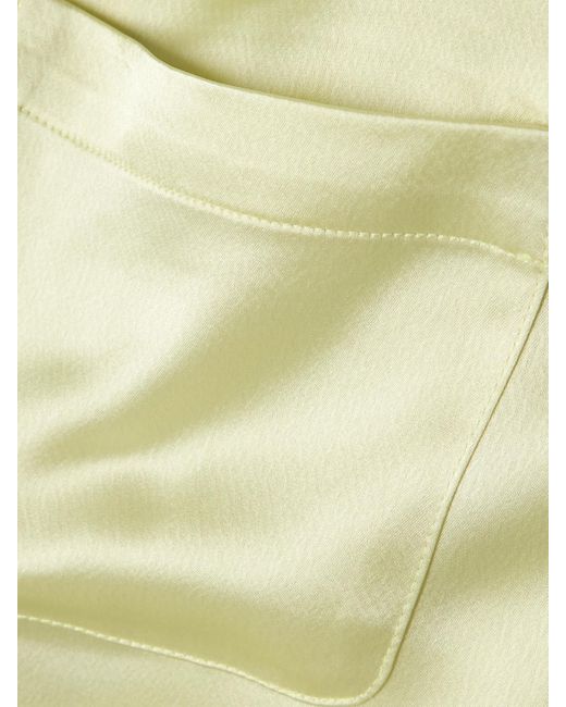 Leset Yellow Barb Verkürzte Hose Mit Weitem Bein Aus Satin
