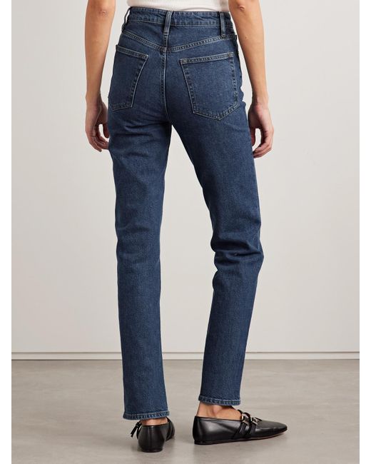 FRAME Blue The Ruler Hoch Sitzende Jeans Mit Schmalem Bein