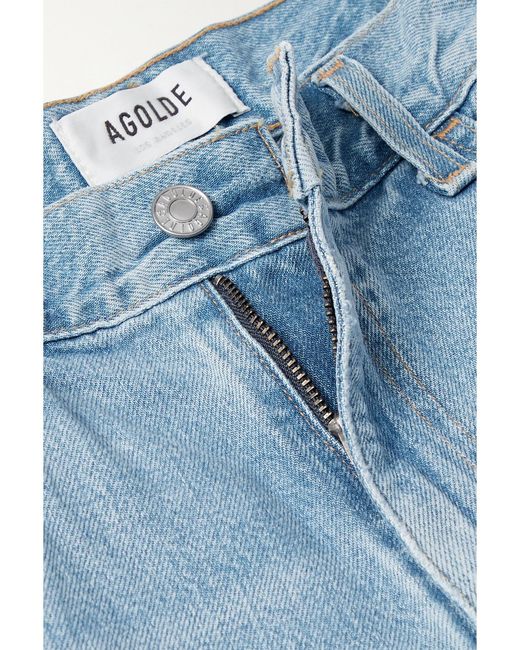 Agolde Blue Net Sustain Tex High-Rise Wide-Leg Organic Jeans