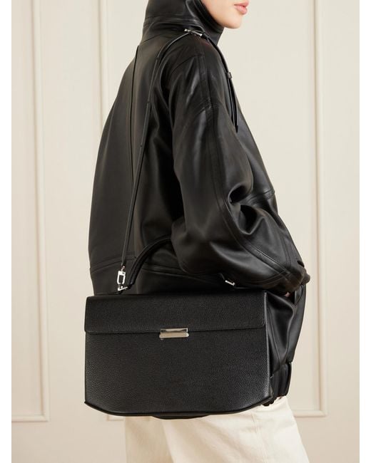 Totême  Black Clip Textured-Leather Shoulder Bag