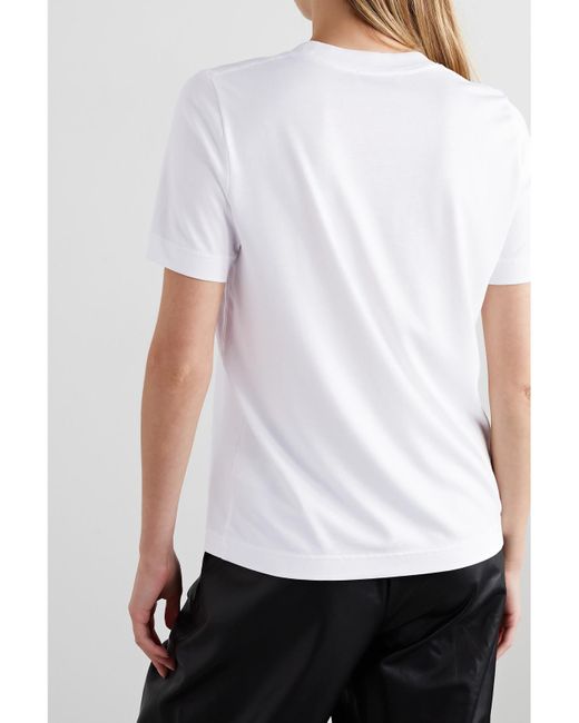 CDLP White Net Sustain Tencel Lyocell And Cotton-Blend T-Shirt