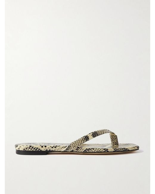 Aeyde Black Renee Sandalen Aus Leder Mit Schlangeneffekt