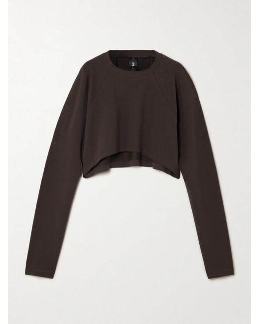T-Shirt Asymétrique Raccourci En Jersey De Coton Stretch Norma Kamali en coloris Black