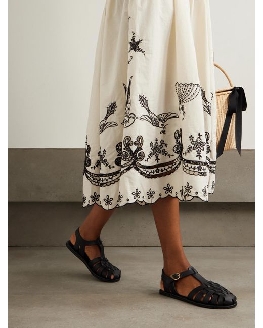 Ancient Greek Sandals Karina Woven Leather Sandals in Black | Lyst