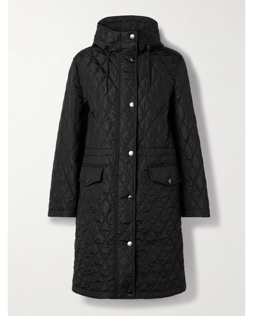 Burberry Black Wattierte Kapuzenjacke Aus Gestepptem Shell
