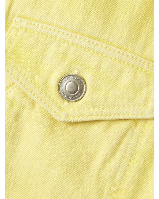 Isabel Marant Yellow Valene Cropped Denim Jacket