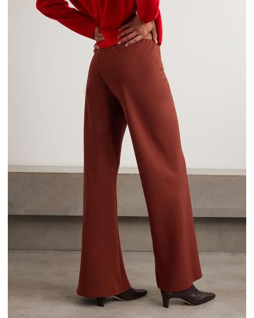La Ligne Red Colby Recycled Stretch-Crepe Wide-Leg Pants