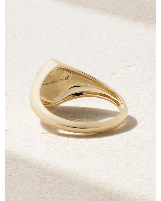 Yvonne Léon Natural Baby Chevalière Marquise 9-Karat, Agate And Diamond Signet Ring