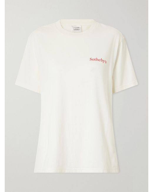 FRAME Natural Sotheby's Printed Cotton-Jersey T-Shirt