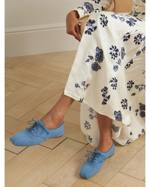 Gabriela Hearst Blue Maya Denim Brogues