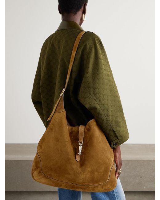 Sac À Main En Daim À Finitions En Cuir Jackie 1961 Gucci en coloris Natural