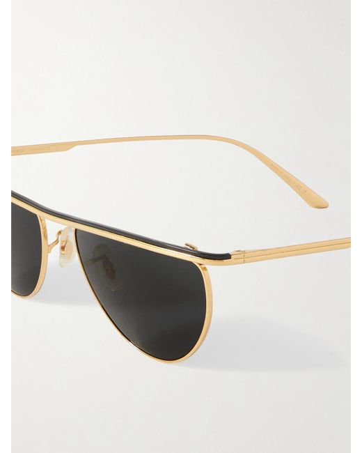 Oliver Peoples Metallic Khaite 1984C Goldfarbene Sonnenbrille Mit Cat-Eye-Rahmen
