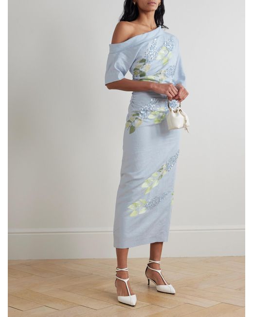knee length dresses for ladies Linen Dress with Embellished Sides & Resin Acrylic Detailing by georges  hobeika – Elilhaam main image 1