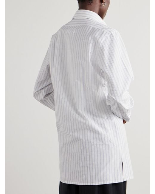 Maison Margiela White Oversized Striped Cotton Shirt