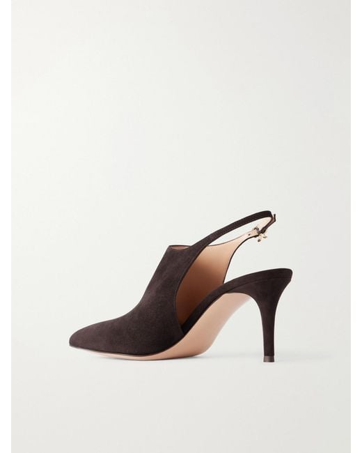 Gianvito Rossi Brown Bazel 70 Suede Pumps