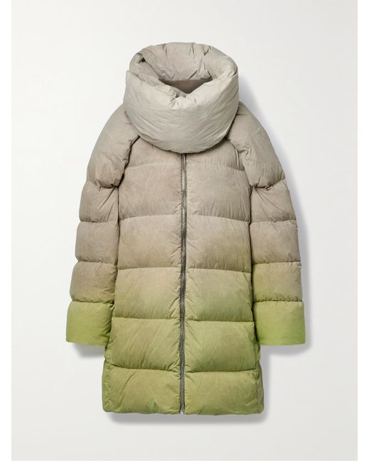 Rick Owens Natural Convertible Dégradé Quilted Shell Down Jacket