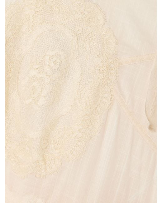 Zimmermann Natural Cascadian Midikleid Aus Kariertem Baumwoll-Voile Mit Spitzenbesätzen