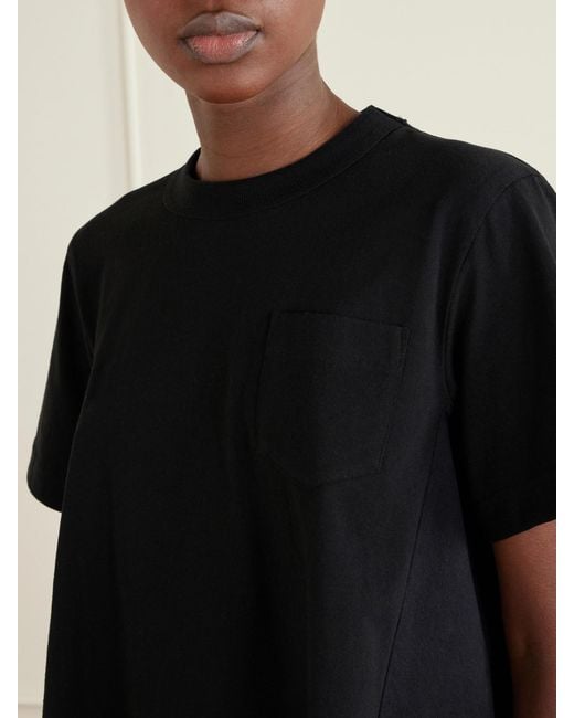 Sacai Black Cotton-Jersey T-Shirt