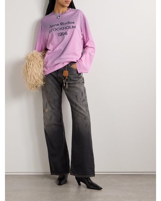Acne Pink Cotton And Hemp-Blend Jersey Sweater
