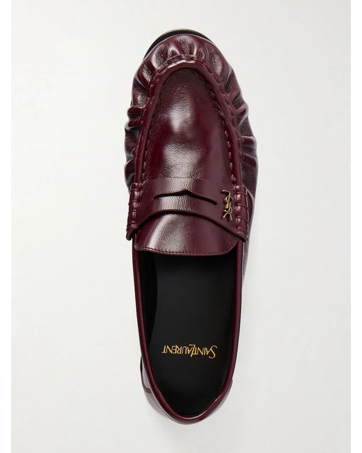 Saint Laurent Red Le Loafer Leather Penny Loafers