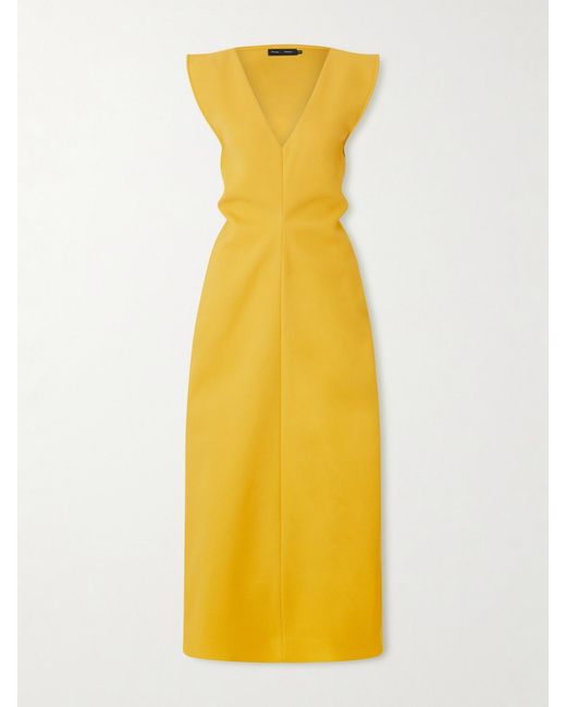 Proenza Schouler Yellow Mariam Scuba Midi Dress