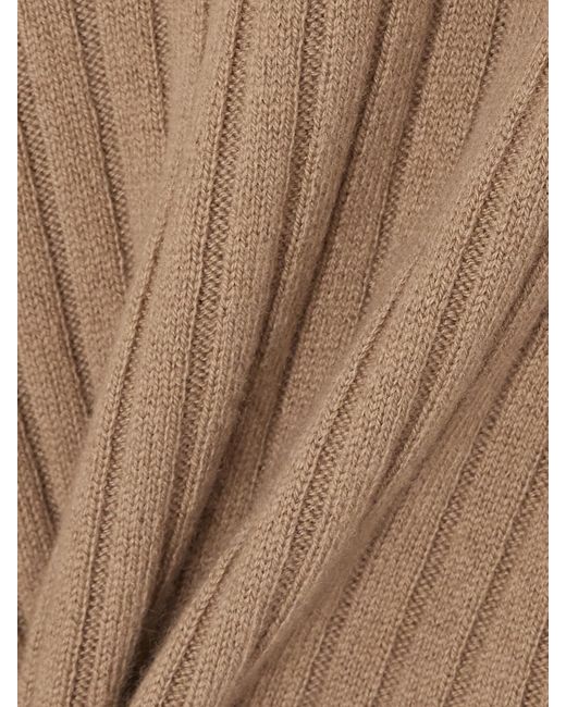 Allude Natural Ribbed Cashmere Sweater