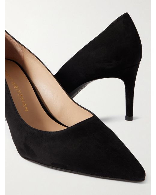 Stuart Weitzman Black Stuart Power Suede Pumps