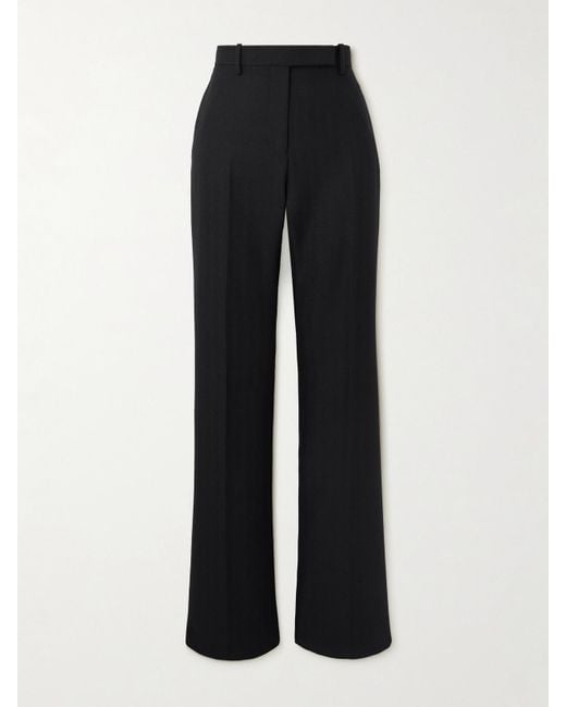 Tom Ford Black Herringbone Wool Straight-Leg Pants
