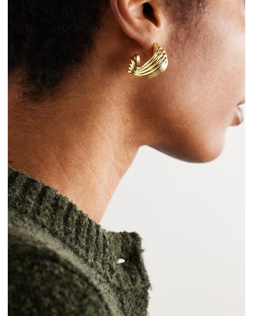 Bottega Veneta Metallic Plated Hoop Earrings