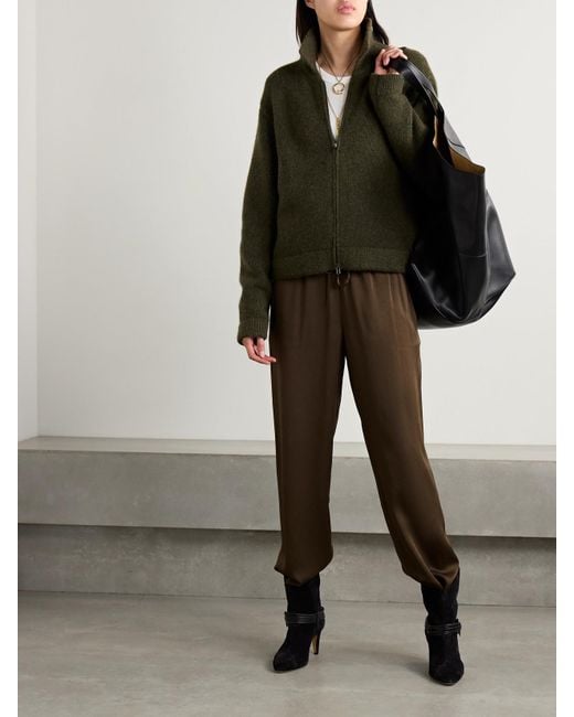 Isabel Marant Brown Kendry Hose Mit Geradem Bein Aus Glänzendem Crêpe