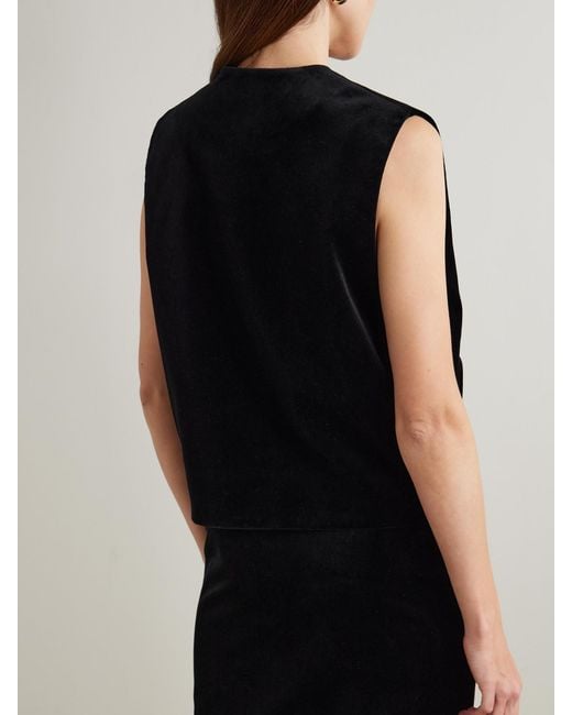 Blazé Milano Black Jealousy Gliss Crystal-Embellished Cotton-Velvet Vest