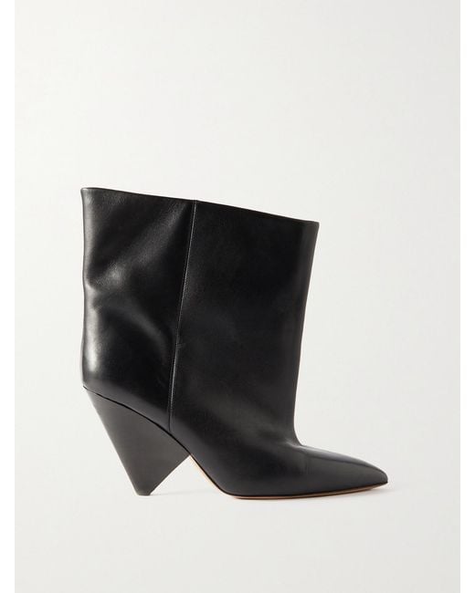Isabel Marant Black Miyako Leather Ankle Boots
