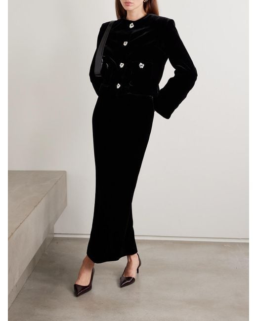 Violante Nessi Black Velvet Maxi Skirt