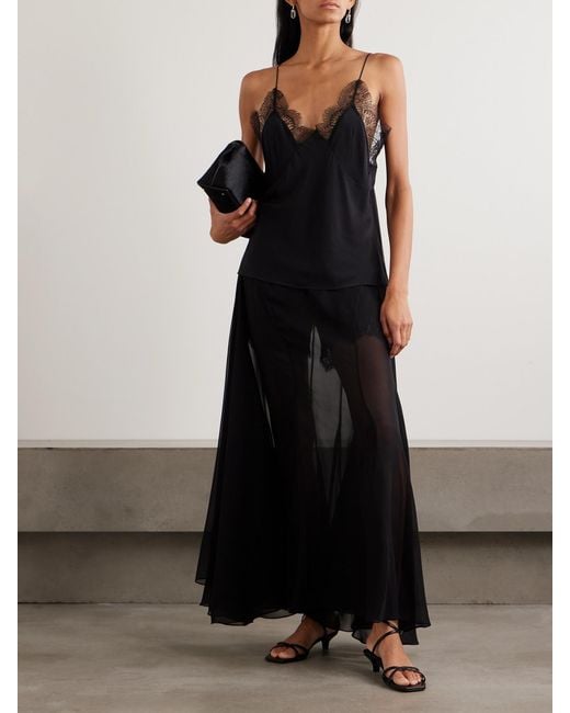 Sharon Wauchob Black Jay Asymmetric Pleated Silk-Voile Skirt
